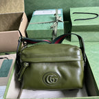 Gucci Shoulder Tonal Double G Bag Green Khaki/Black For Men 23.3cm/9.2in 725696 AABDH 3353 –