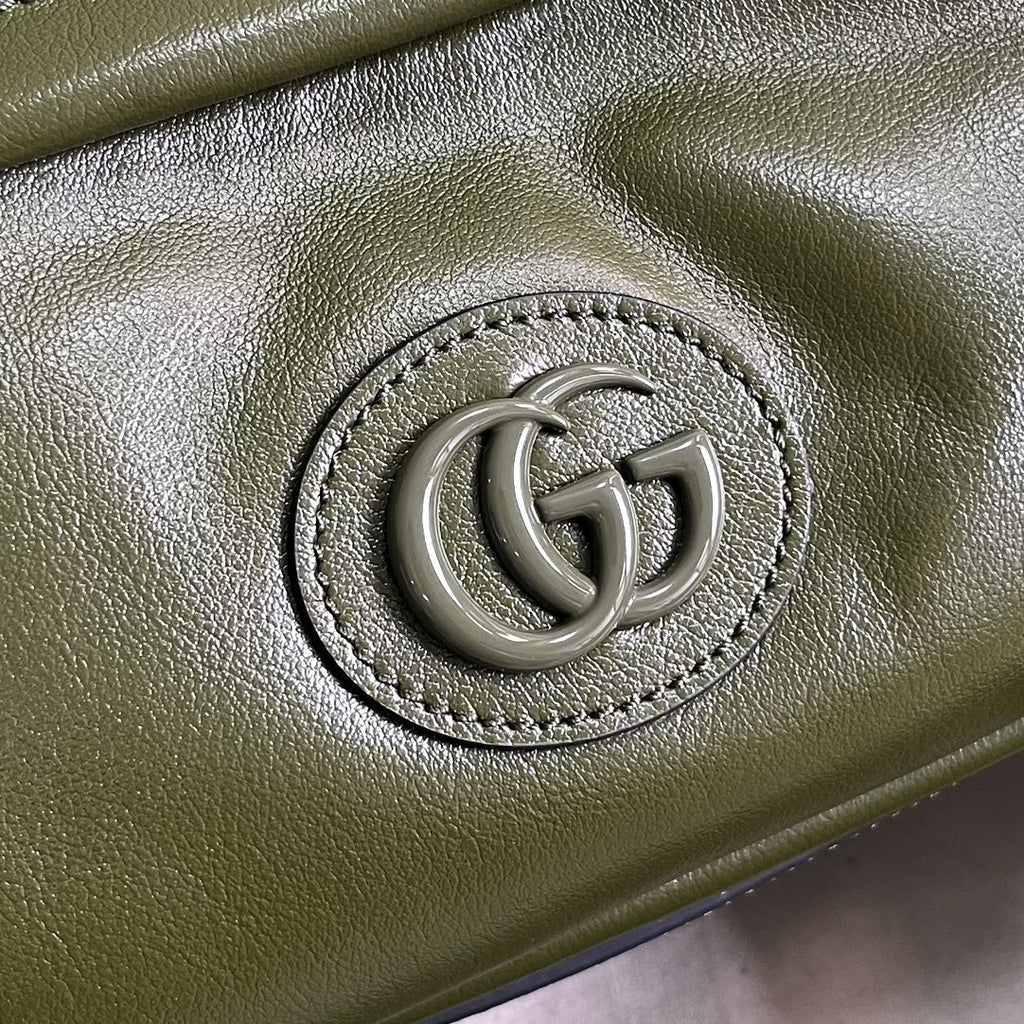 Gucci Shoulder Tonal Double G Bag Green Khaki/Black For Men 23.3cm/9.2in 725696 AABDH 3353 –