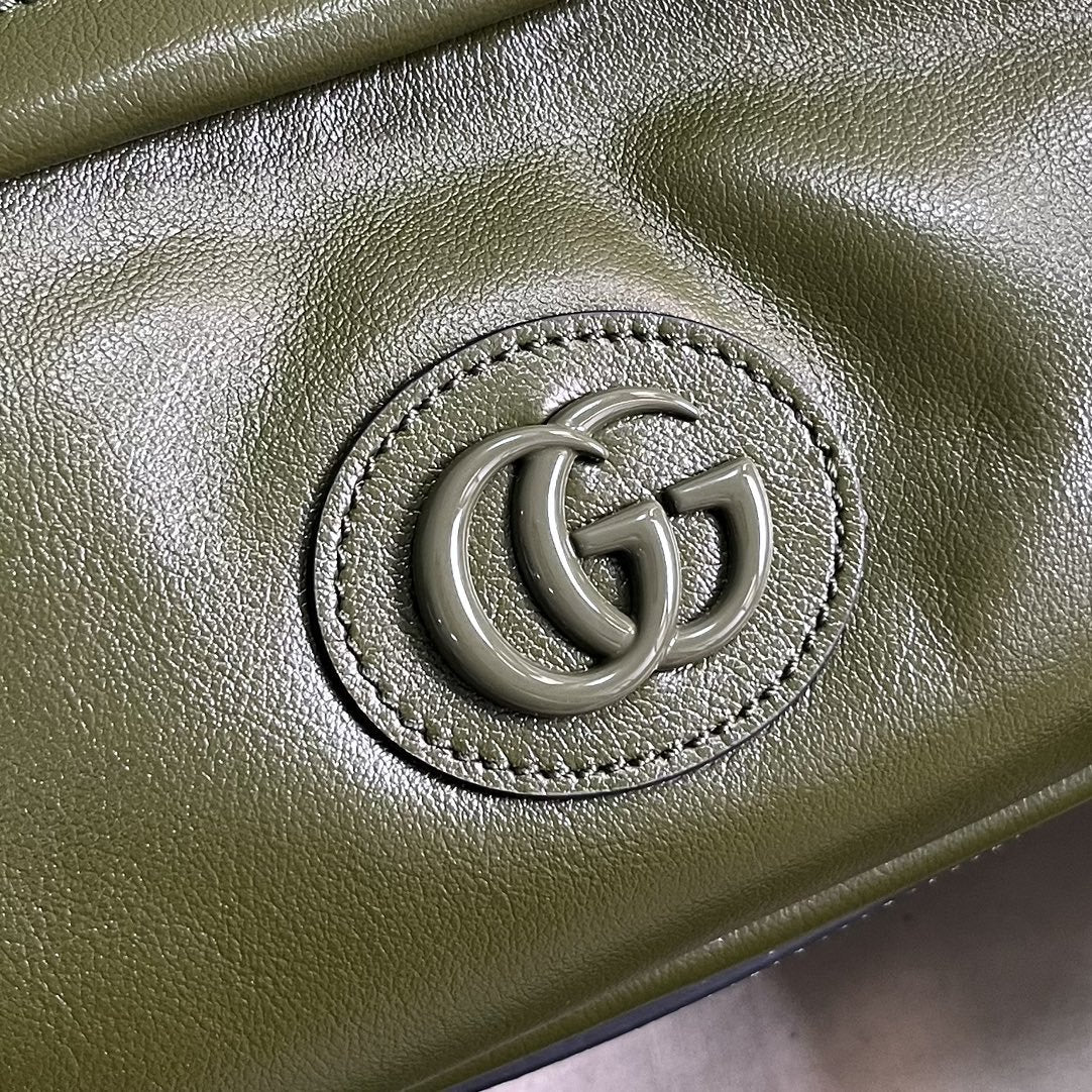 Gucci Shoulder Tonal Double G Bag Green Khaki/Black For Men 23.3cm/9.2in 725696 AABDH 3353 –