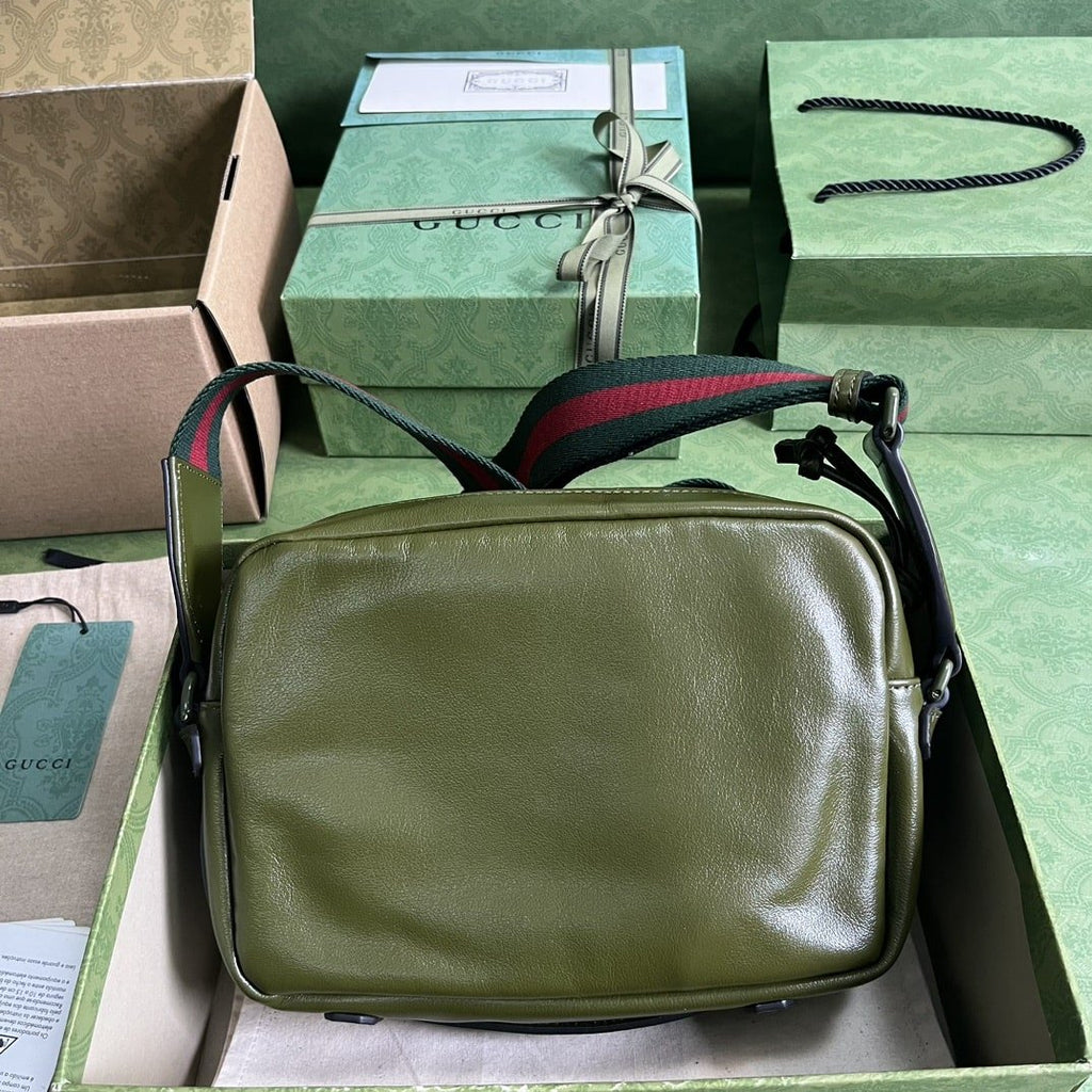 Gucci Shoulder Tonal Double G Bag Green Khaki/Black For Men 23.3cm/9.2in 725696 AABDH 3353 –