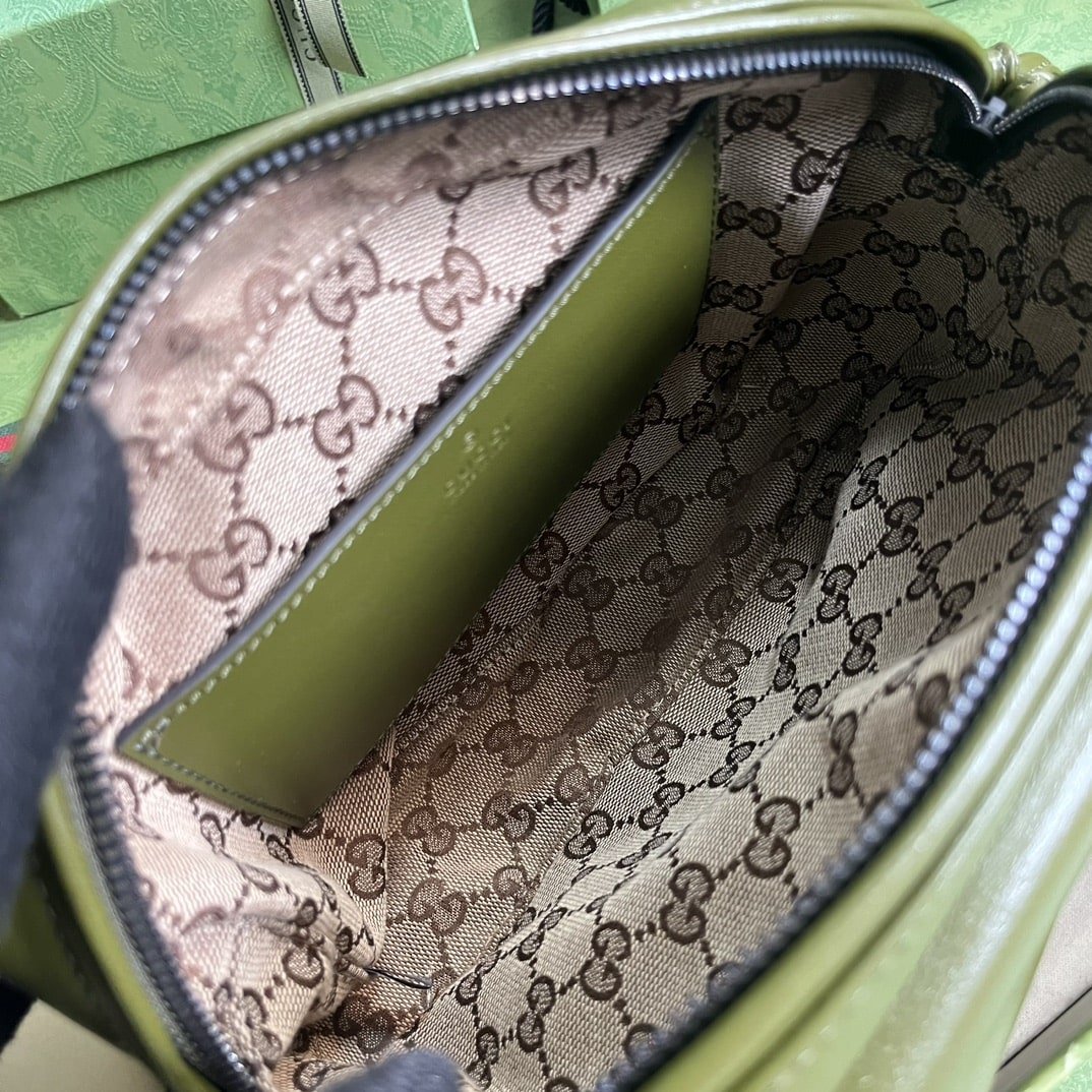 Gucci Shoulder Tonal Double G Bag Green Khaki/Black For Men 23.3cm/9.2in 725696 AABDH 3353 –