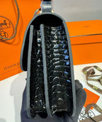 Hermes Constance 23 Pattern Crocodile Black For Women, Women’s Handbags, Shoulder Bag 9in/23cm