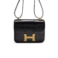 Hermes Constance 23 Pattern Crocodile Black For Women, Women’s Handbags, Shoulder Bag 9in/23cm