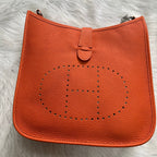 Hermes Evelyne III 29 Bag Orange With Silver-Toned Hardware For Women, Women’s Shoulder And Crossbody Bags 11.4in/29cm H056277CC9J