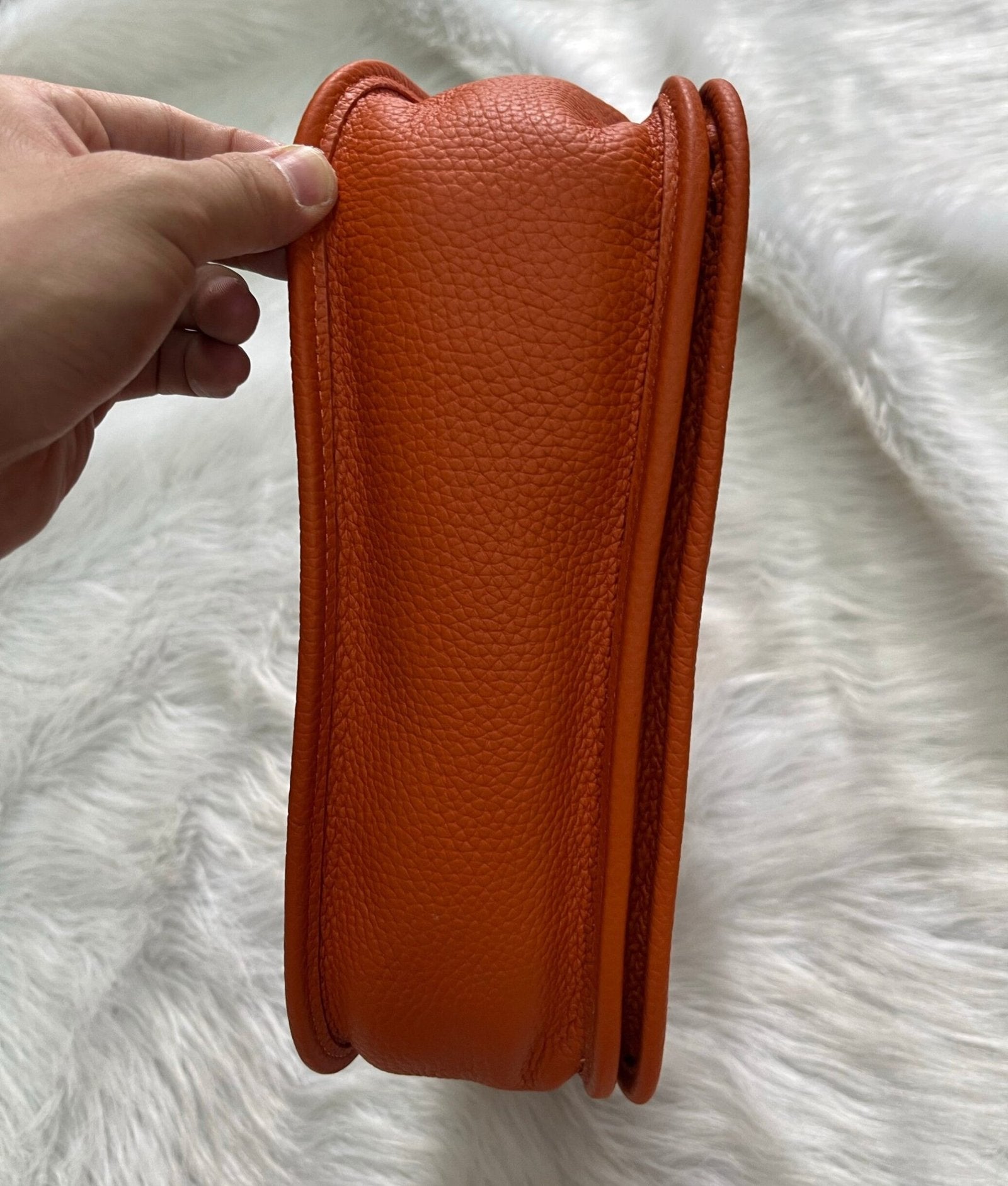 Hermes Evelyne III 29 Bag Orange With Silver-Toned Hardware For Women, Women’s Shoulder And Crossbody Bags 11.4in/29cm H056277CC9J