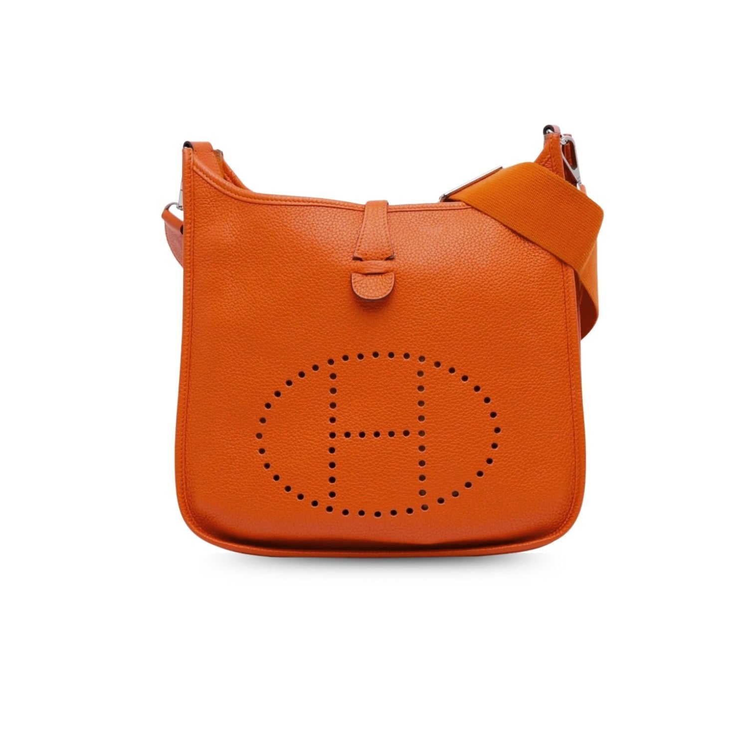 Hermes Evelyne III 29 Bag Orange With Silver-Toned Hardware For Women, Women’s Shoulder And Crossbody Bags 11.4in/29cm H056277CC9J
