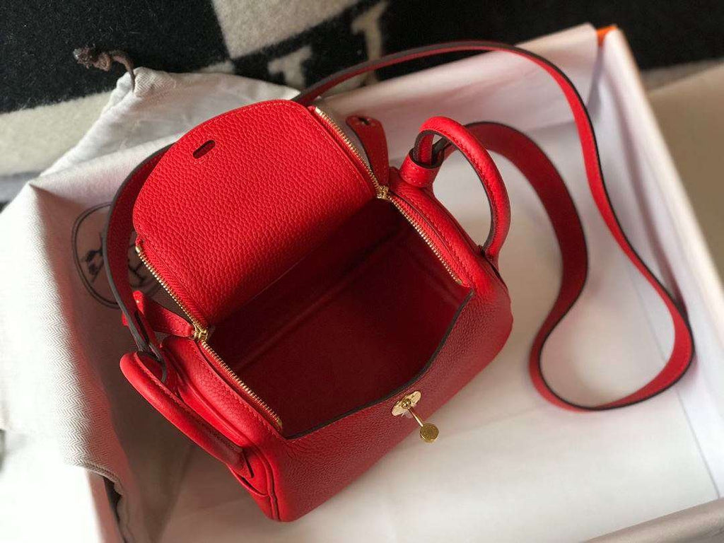 Hermes Lindy Mini Red For Women 19cm / 7.4in
