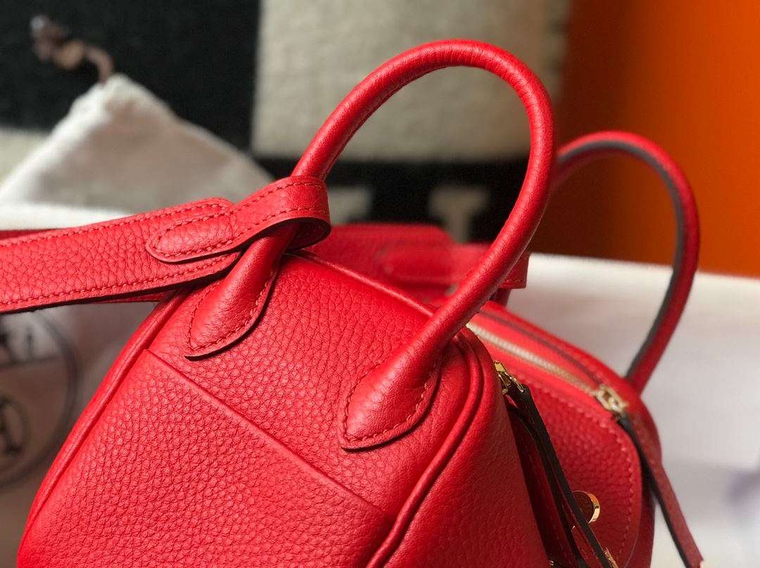 Hermes Lindy Mini Red For Women 19cm / 7.4in
