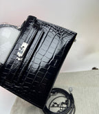 Hermes Mini Kelly 19 Black Silver Toned Hardware Bag For Women, Women’s Handbags, Shoulder Bags 7.5in/19cm