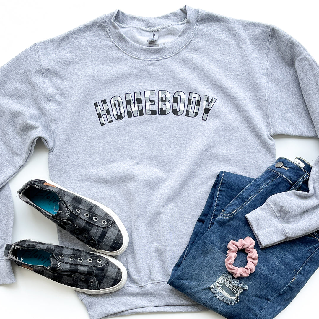 Homebody or Mama Gray Fleece Pullover