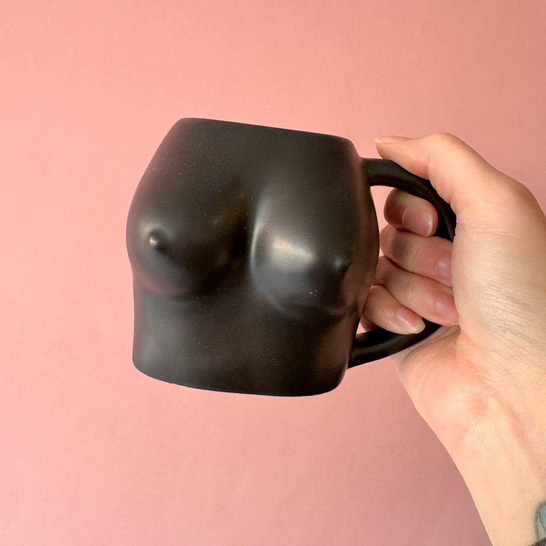 Matte Black Boob Mug  |  Featured Brand
