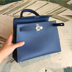 Hermes Kelly Navy For Women Silver Toned Hardware 10in/25cm