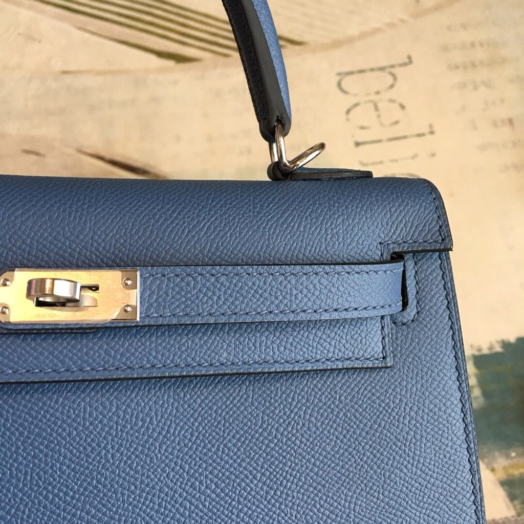 Hermes Kelly Navy For Women Silver Toned Hardware 10in/25cm
