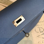 Hermes Kelly Navy For Women Silver Toned Hardware 10in/25cm