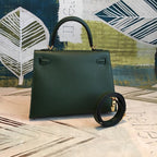Hermes Kelly Green For Women Gold Toned Hardware 10in/25cm