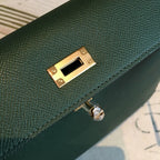 Hermes Kelly Green For Women Gold Toned Hardware 10in/25cm