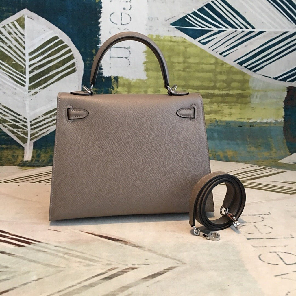 Hermes Kelly 25 Sellier Epsom Gris Asphalt Bag For Women Silver Toned Hardware, Women’s Handbags, Shoulder Bags 10in/25cm
