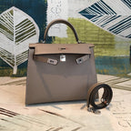 Hermes Kelly 25 Sellier Epsom Gris Asphalt Bag For Women Silver Toned Hardware, Women’s Handbags, Shoulder Bags 10in/25cm