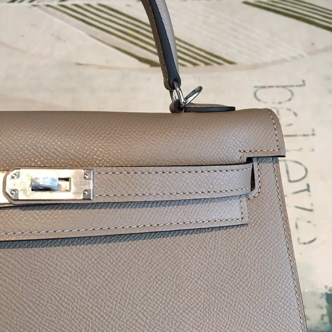 Hermes Kelly 25 Sellier Epsom Gris Asphalt Bag For Women Silver Toned Hardware, Women’s Handbags, Shoulder Bags 10in/25cm