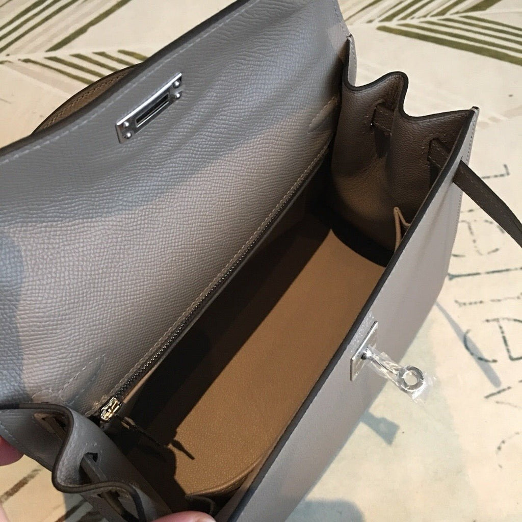 Hermes Kelly 25 Sellier Epsom Gris Asphalt Bag For Women Silver Toned Hardware, Women’s Handbags, Shoulder Bags 10in/25cm