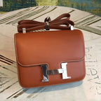 Hermes Constance 24 Swift Brown For Women Silver Toned Hardware, Women’s Handbags, Shoulder Bags 9.5in/24cm