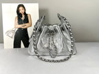 Chanel 26C Silver Caviar Mini 25 with Ruthenium Hardware