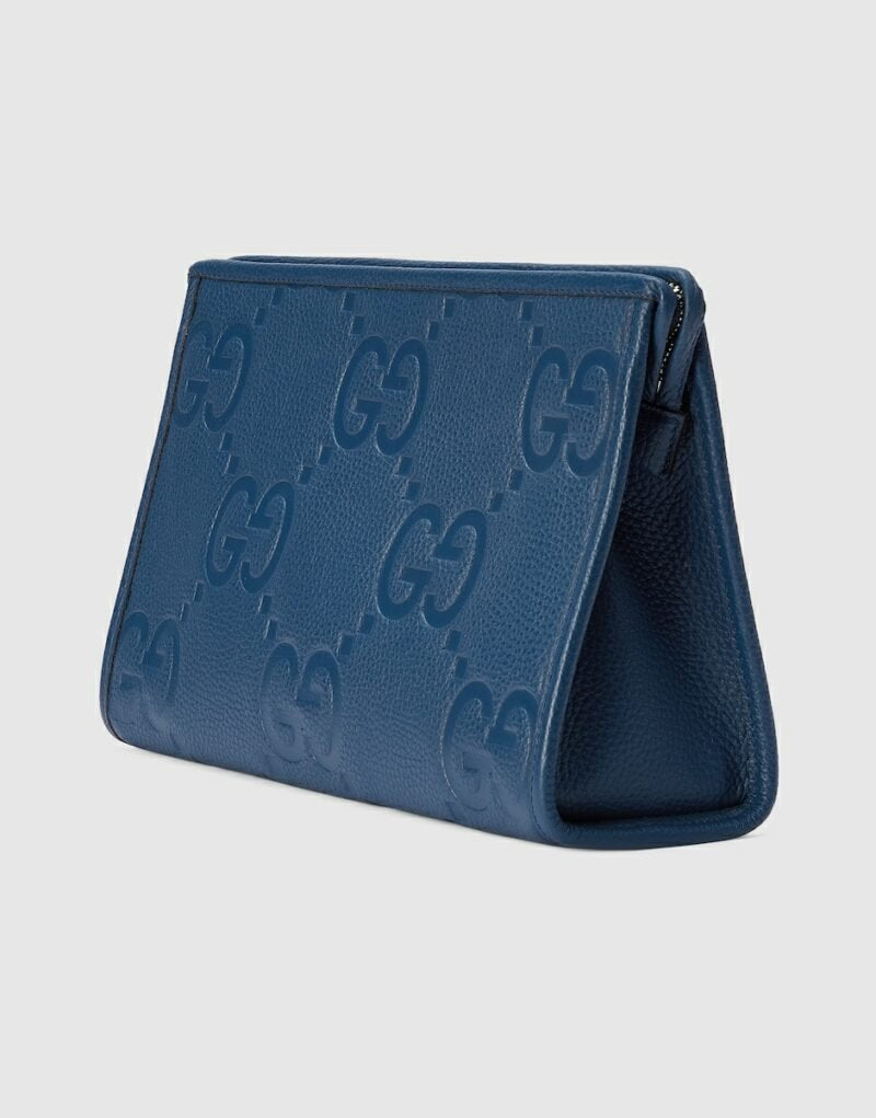 Gucci Jumbo GG Pouch Blue 11.2 In/ 28.5 Cm 739490