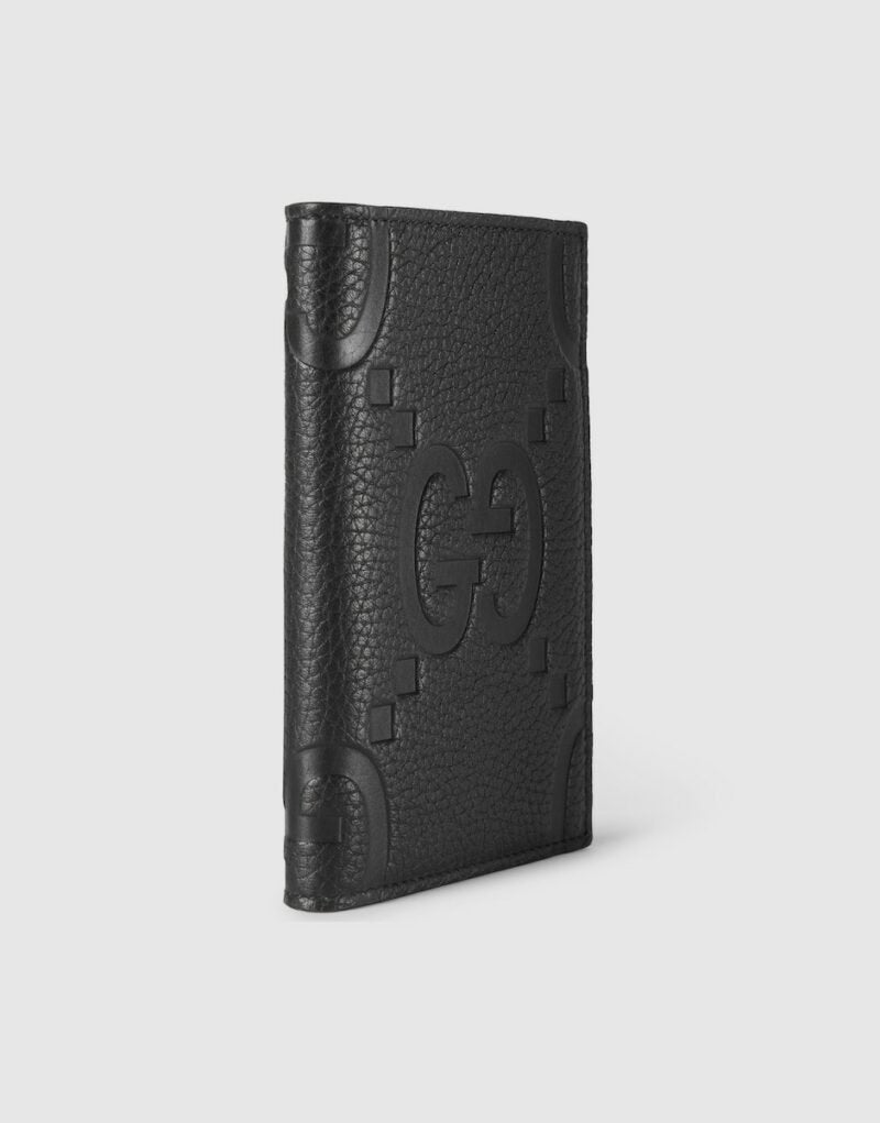 Gucci Jumbo Gg Passport Case Black 7.5in/19cm