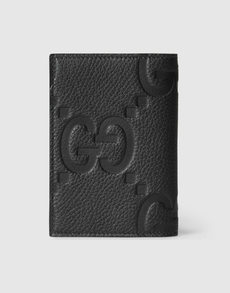 Gucci Jumbo Gg Passport Case Black 7.5in/19cm