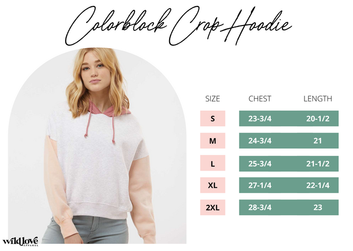 Winter Mushrooms Colorblock Crop Hoodie