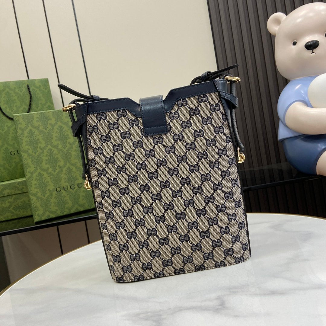 Gucci Original GG Small Bucket Bag Beige For Women 10.4in/26.5cm