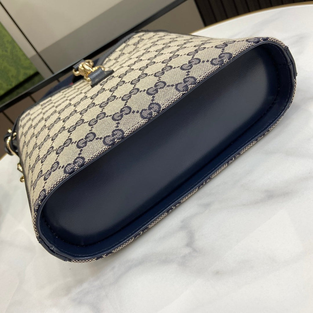 Gucci Original GG Small Bucket Bag Beige For Women 10.4in/26.5cm