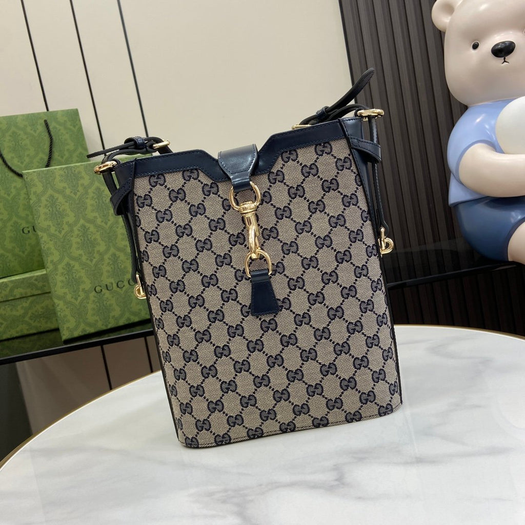 Gucci Original GG Small Bucket Bag Beige For Women 10.4in/26.5cm