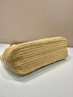 Prada Raffia Tote Bag Beige For Women 15in/38cm