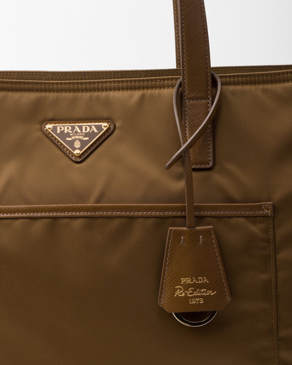 Prada Re-Edition 1978 Large Re-Nylon And Saffiano Tote Bag Beige For Women 16.9 Inches/ 43 Cm