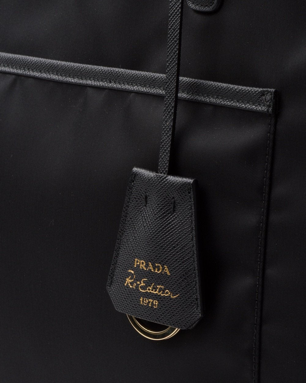 Prada Re-Edition 1978 Large Re-Nylon And Saffiano Tote Bag Black For Women 16.9 Inches/ 43 Cm