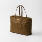 Prada Re-Edition 1978 Large Re-Nylon And Saffiano Tote Bag Beige For Women 16.9 Inches/ 43 Cm