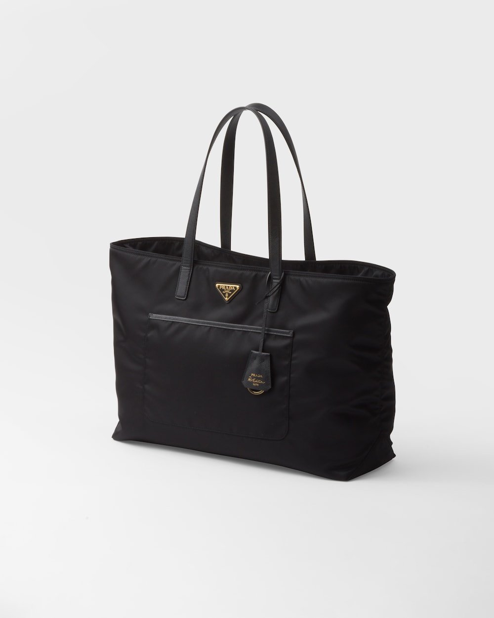 Prada Re-Edition 1978 Large Re-Nylon And Saffiano Tote Bag Black For Women 16.9 Inches/ 43 Cm