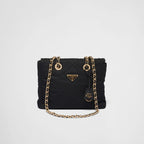 Prada Re-Edition 1995 Chaîne Re-Nylon Tote Black Bag For Women 25 Cm/ 9.8 Inches