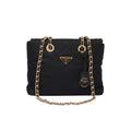 Prada Re-Edition 1995 Chaîne Re-Nylon Tote Black Bag For Women 25 Cm/ 9.8 Inches