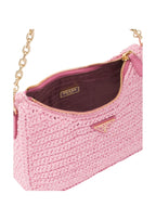 Prada Re-Edition 2005 Raffia Bag Pink For Women