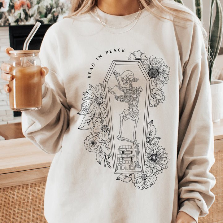 Read in Peace Fleece Pullover  |  Black Ink