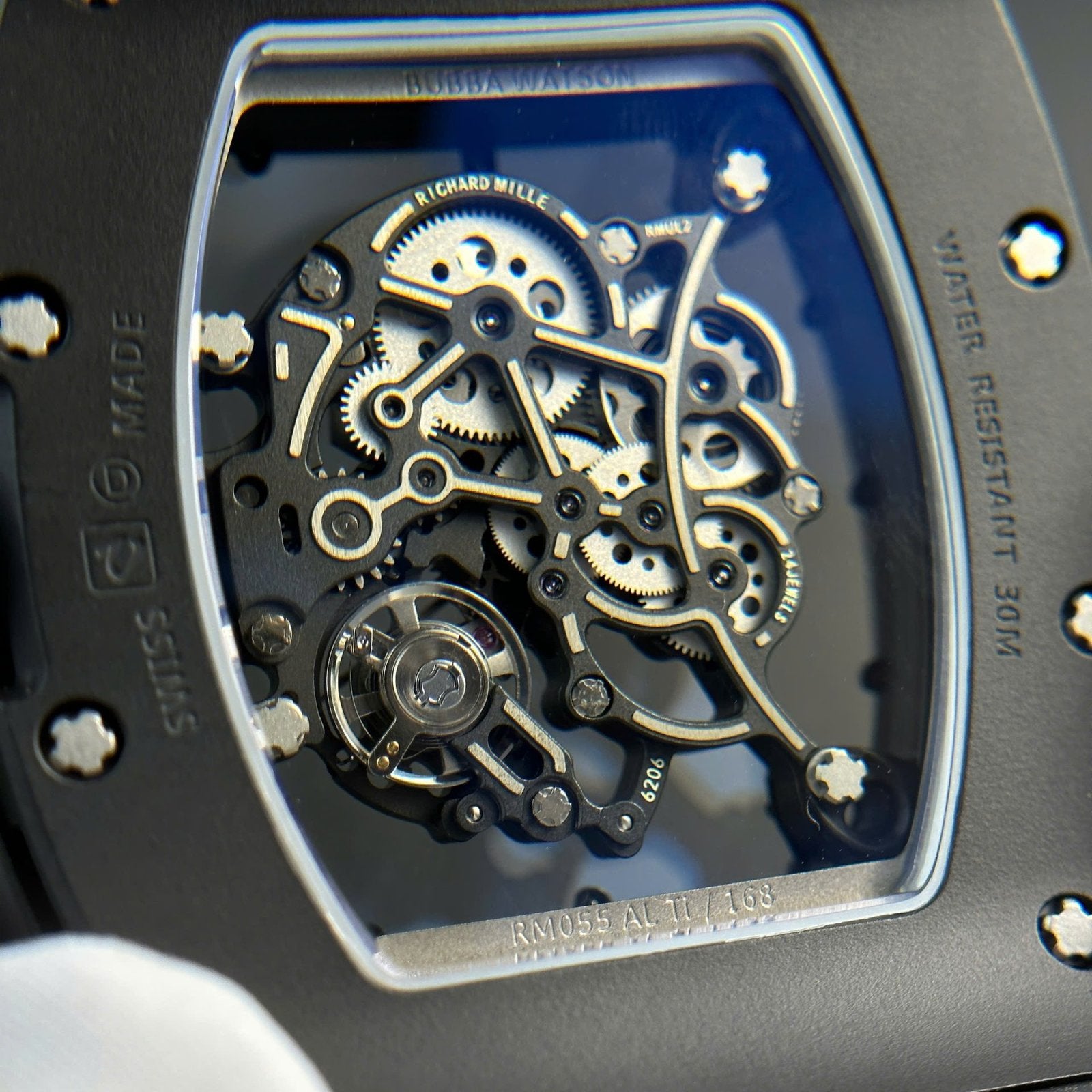 Richard Mille Watch RM055 Black Ceramic Rubber Strap  42,7×49,9mm