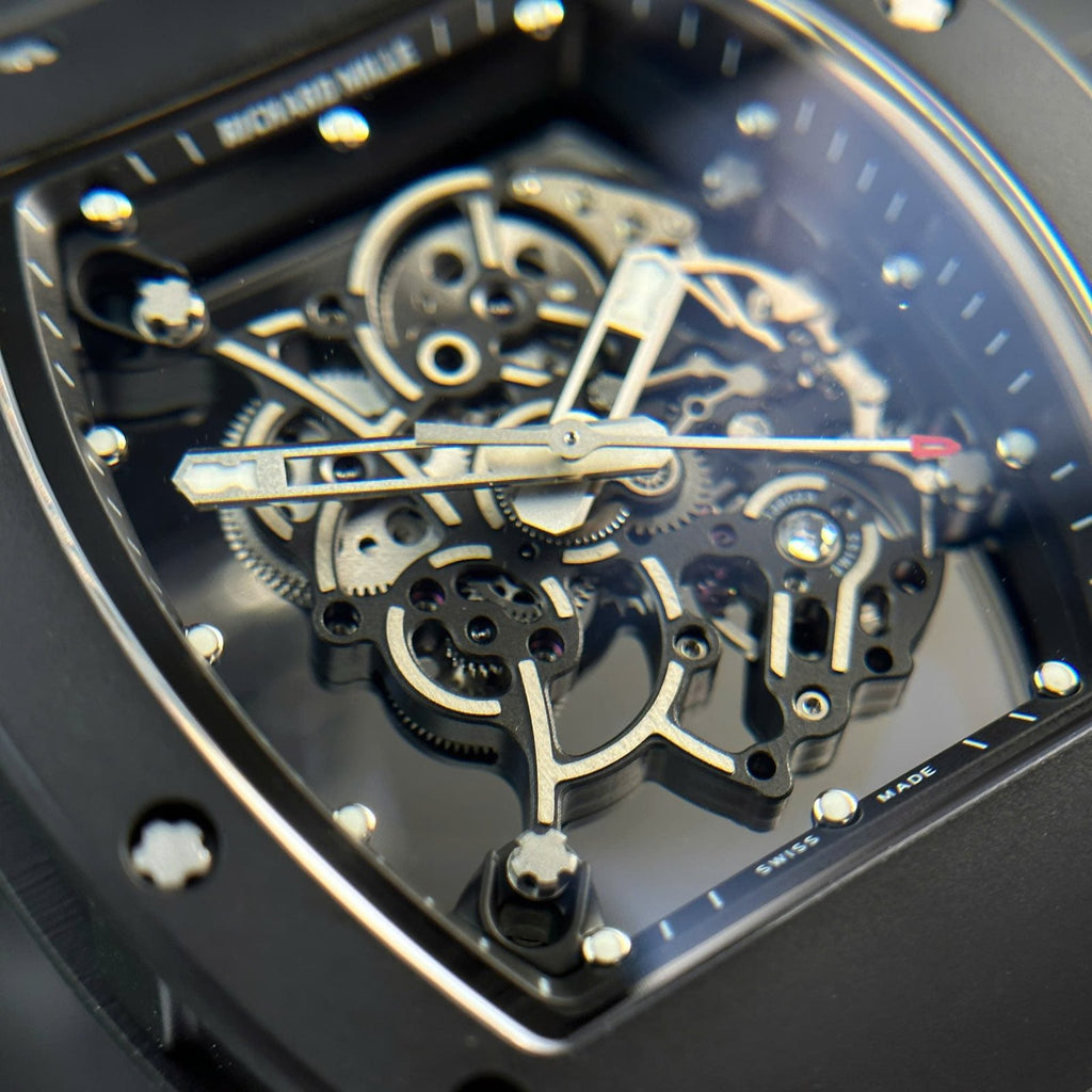 Richard Mille Watch RM055 Black Ceramic Rubber Strap  42,7×49,9mm