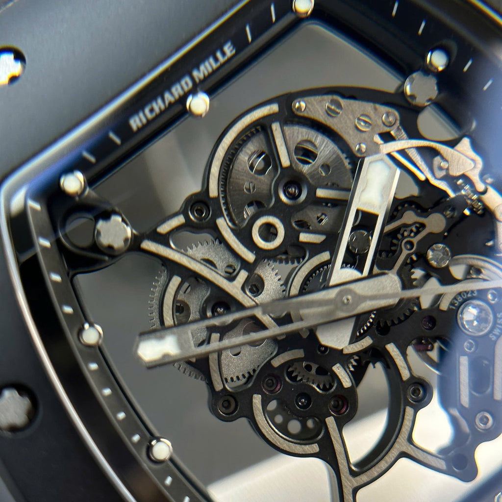 Richard Mille Watch RM055 Black Ceramic Rubber Strap  42,7×49,9mm