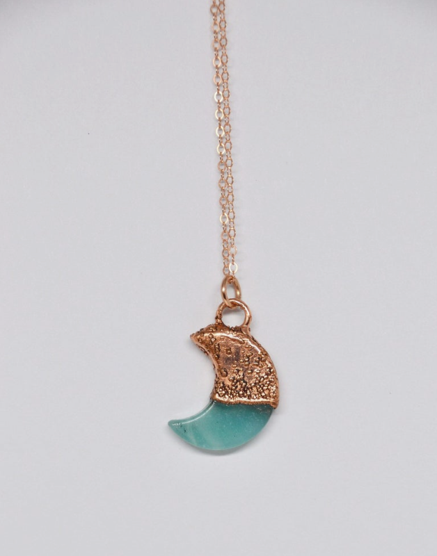 Copper Amazonite Moon Necklace  |  Featured Brand