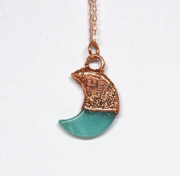 Copper Amazonite Moon Necklace  |  Featured Brand