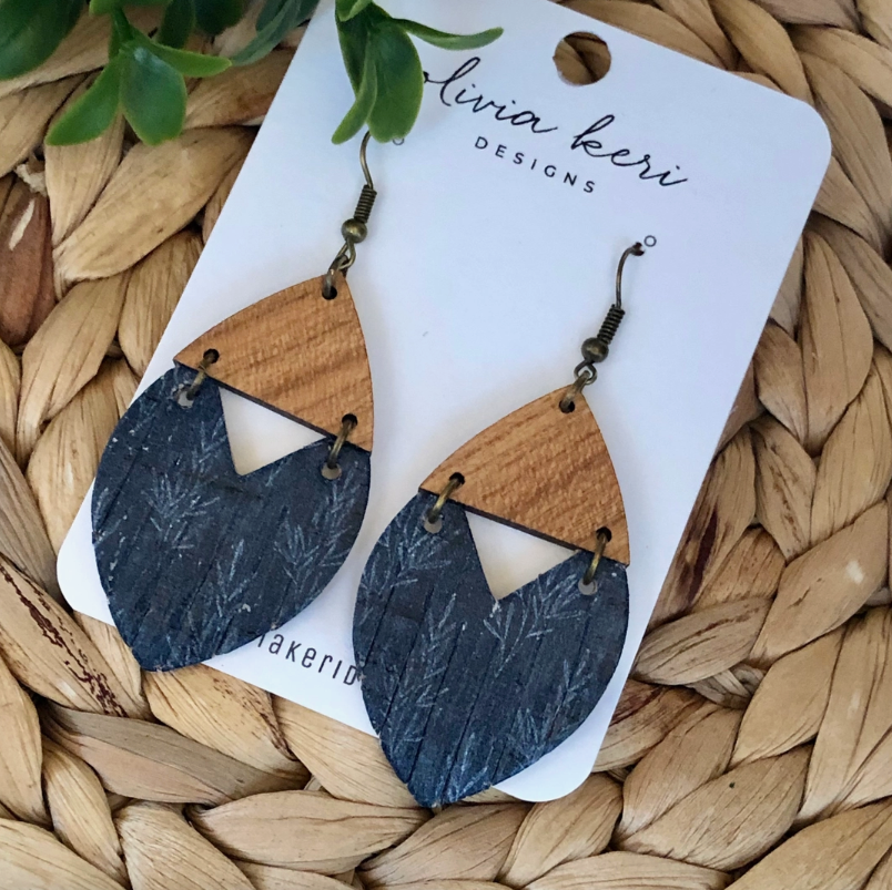 Deep Blue Fern Josie Earrings  |  Featured Brand
