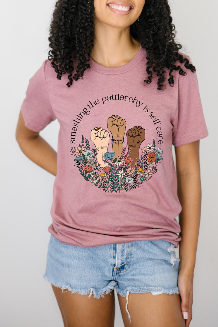 Smashing The Patriarchy Is Self Care Heather Blend Tee