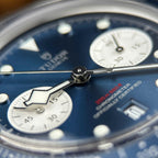 Tudor Black Bay Chronograph Watch Blue Dial Metal Wire 41mm